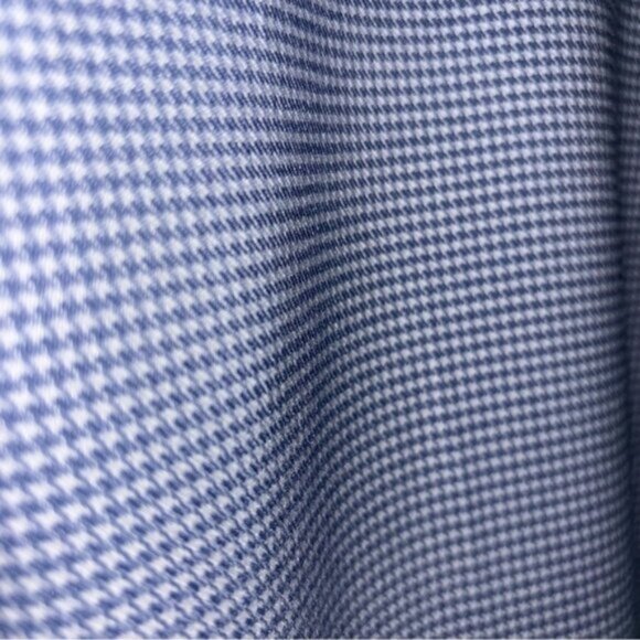 LOFT Blue Houndstooth Ankle Pants Size 12 Stretch Trousers - Picture 7 of 10